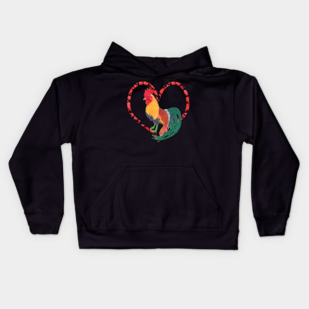 YOKOHAMA CHICKEN HEART Kids Hoodie by BeritValk